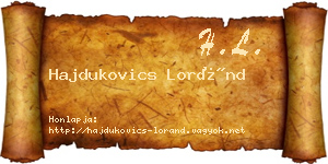 Hajdukovics Loránd névjegykártya